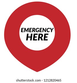 emergency here. emergency map pin