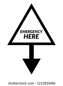 emergency here. emergency map pin