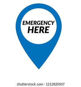 emergency here. emergency map pin