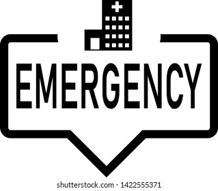 EMERGENCY Hospital web Speech Bubble. Flat Illustration