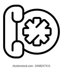 Emergency hotline icon outline vector. First aid call. Urgency help request