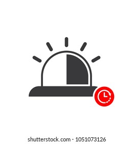 Emergency icon with clock sign. Emergency icon and countdown, deadline, schedule, planning symbol. Vector icon