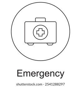 Emergency Icon, Comprehensive Emergency Services for Urgent Medical Needs, Rapid Response and Critical Care in Emergency Situations