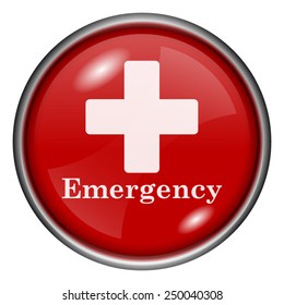 Emergency icon. Internet button on white background. 