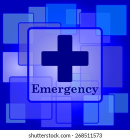Emergency icon. Internet button on abstract background. 