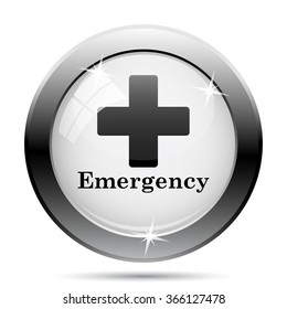 Emergency icon. Internet button on white background. EPS10 vector.