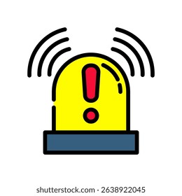 Emergency Icon Lineal Color Vector Illustration