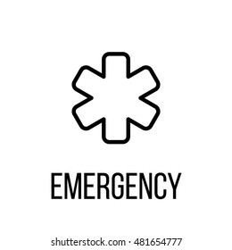 Emergency icon or logo in modern line style. High quality black outline pictogram for web site design and mobile apps. Vector illustration on a white background. 