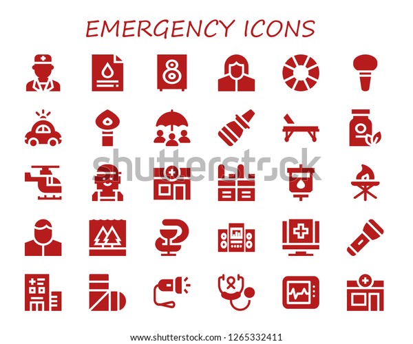 \
emergency icon set. 30 filled emergency icons. Simple modern icons\
about  - Doctor, Blood test, Loudspeaker, Pharmacist, Lifesaver,\
Enema, Police car, Torch, Insurance, Nasal\
spray