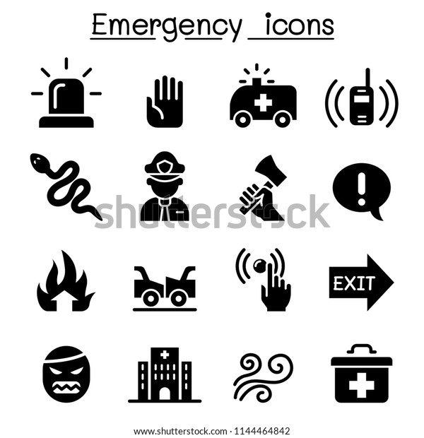 Emergency icon set\
