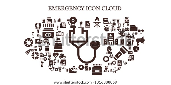 emergency icon set. 93\
filled emergency icons.  Simple modern icons about  - Stethoscope,\
Lifeguard, Medicine, Alarm, Blood test, Torch, Sling, Float,\
Bandaged finger,\
Ointment