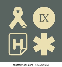 emergency icon set with hospital sign, ambulance sign and rome nine vector illustration