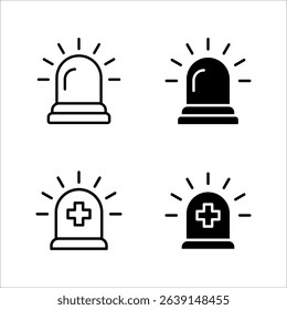 Emergency icon set. for mobile concept color editable