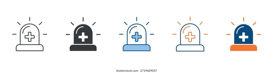 Conjunto de iconos de emergencia Colección de estilo múltiple