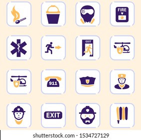 Emergency icon set for web sites and user interface