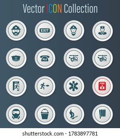 Emergency icon set for web sites and user interface