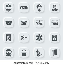 Conjunto de iconos de emergencia para sitios web e interfaz de usuario
