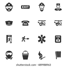 Emergency icon set for web sites and user interface