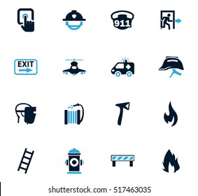 Emergency icon set for web sites and user interface