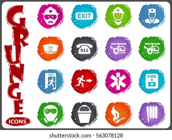 Emergency icon set for web sites and user interface