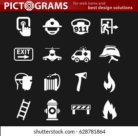 Emergency icon set for web sites and user interface