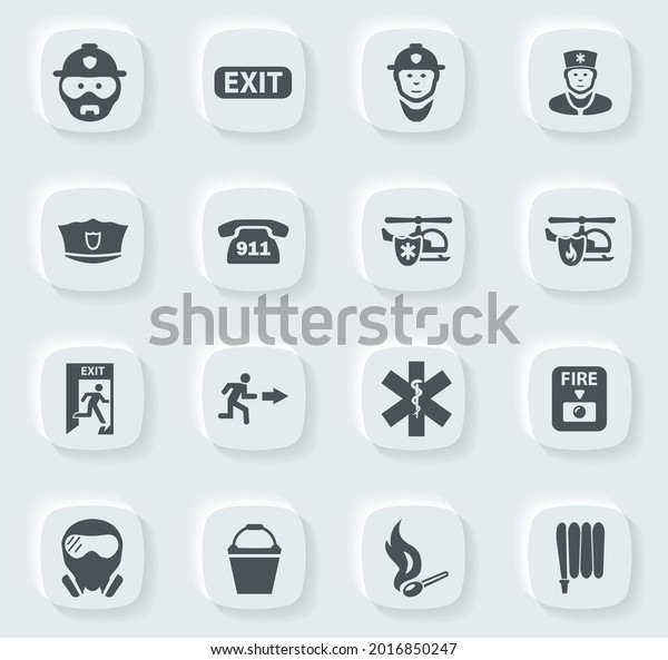 Emergency icon\
set for web sites and user\
interface