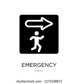 emergency icon vector on white background, emergency trendy filled icons from Alert collection, emergency simple element illustration