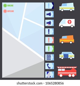 Emergency icons with background
