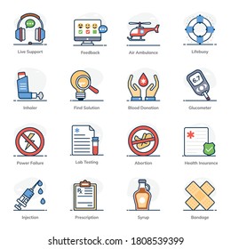 Emergency Icons in Flat Style Pack 