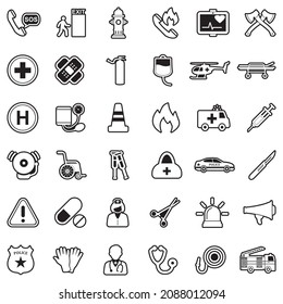 Emergency Icons. Line With Fill Design. Vector Illustration.