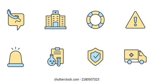emergency icons set .  emergency pack symbol vector elements for infographic web