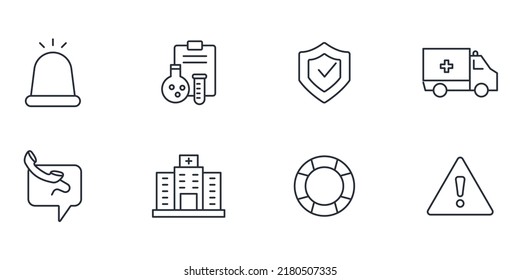 emergency icons set .  emergency pack symbol vector elements for infographic web