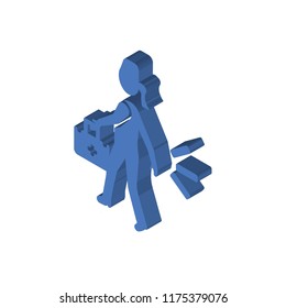 Emergency isometric left top view 3D icon