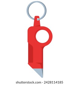 Emergency keychain for car escape vector cartoon illustration isolated on a white background.