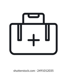 Emergency kit icon Black line art vector logo