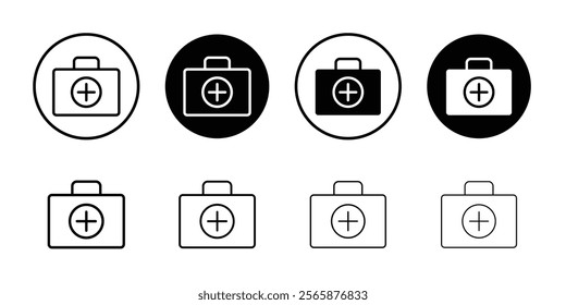 Emergency kit icon Black and white outline vector