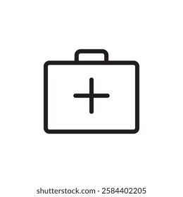 Emergency kit icon black and white vector outline sign