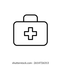 Emergency kit icon black and white vector sign