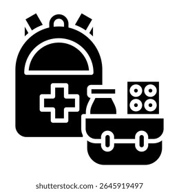 Emergency Kit Icon Glyph Vector Illustration