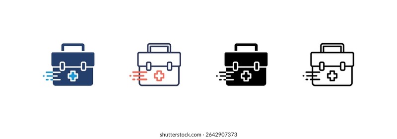 Emergency Kit Icon set multiple style collection