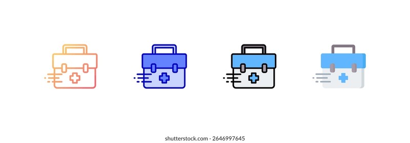 Emergency Kit Icon set multiple style collection