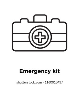 Emergency kit icon vector isolated on white background, Emergency kit transparent sign , sign and symbols in thin linear outline style