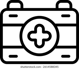 Emergency Kit Line Vector Icon Design