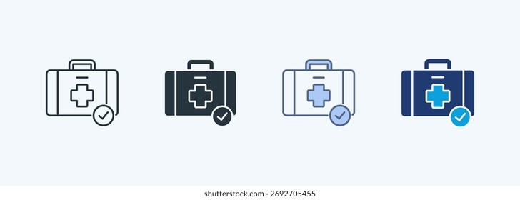 Coleção de Ícones de Estilo Múltiplo do Kit de Emergência