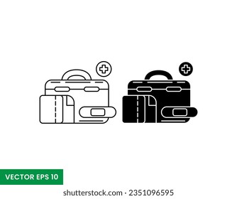 Emergency kits line and glyph icon design vector