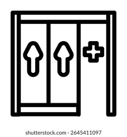 emergency lane highway road line icon vector. emergency lane highway road sign. isolated contour symbol black illustration
