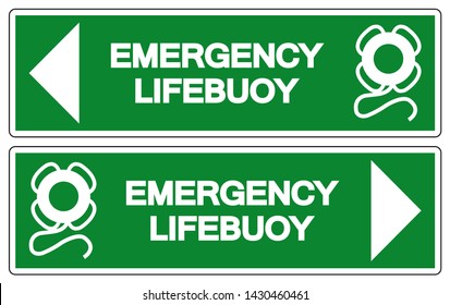 Emergency Lifebuoy Symbol Sign, Vector Illustration, Isolated On White Background Label .EPS10