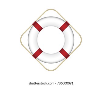 Emergency Lifebuoy Vector Illustration Isolated on White Background