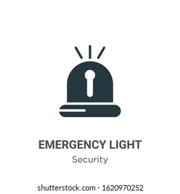 Emergency light glyph icon vector on white background. Flat vector emergency light icon symbol sign from modern security collection for mobile concept and web apps design.