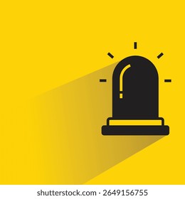 emergency light icon with shadow on yellow background